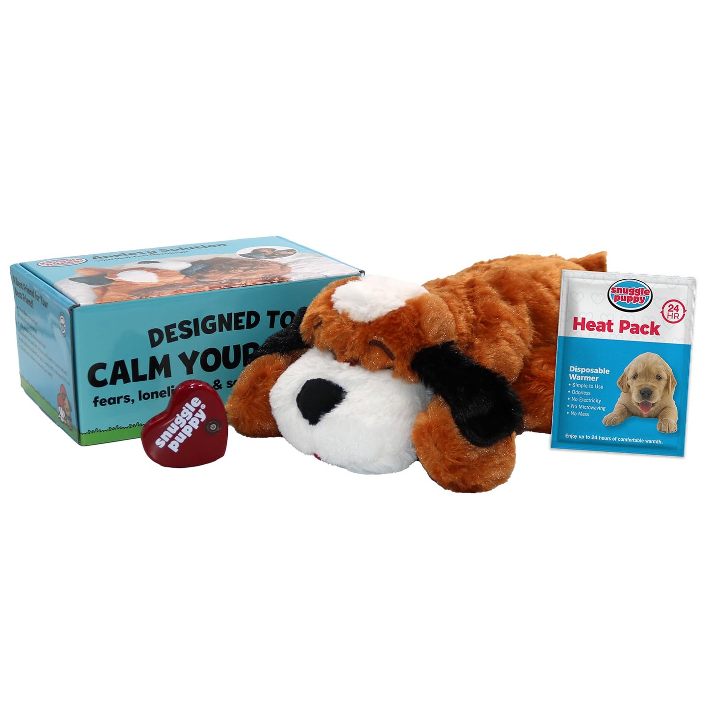 Original Snuggle Puppy Heartbeat Stuffed Dog Toys. Dog Plush for Anxiety Relief, Calming Aid, and Puppy Toy for Behavioral Training