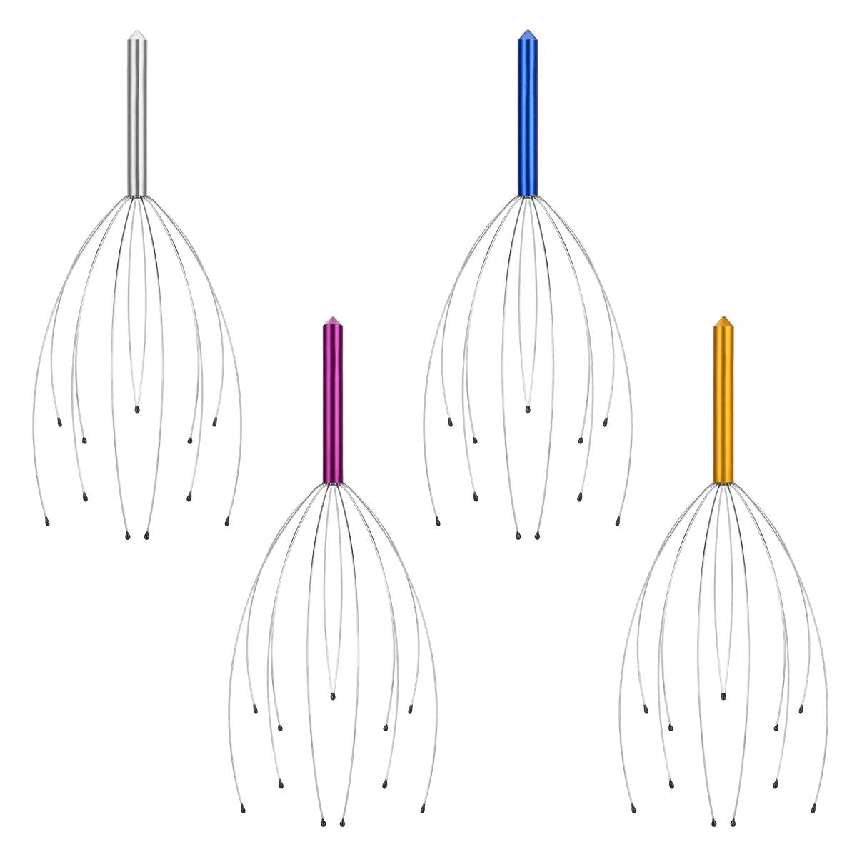 Yeipis 4 Pack Scalp Massagers, Handheld Head Massage Tingler, Scratcher for Deep Relaxation, Hair Stimulation and Stress Relief