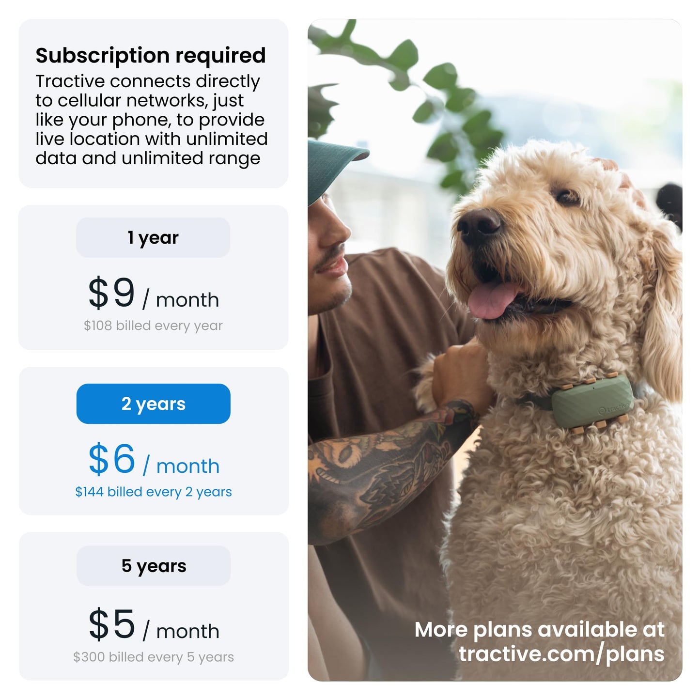 Tractive XL GPS Dog Tracker (50 lbs+) | Real-time Pet Location Tracker | Health & Wellness Alerts | Virtual Fence for Dogs | Dog Collar Attachment (Green)