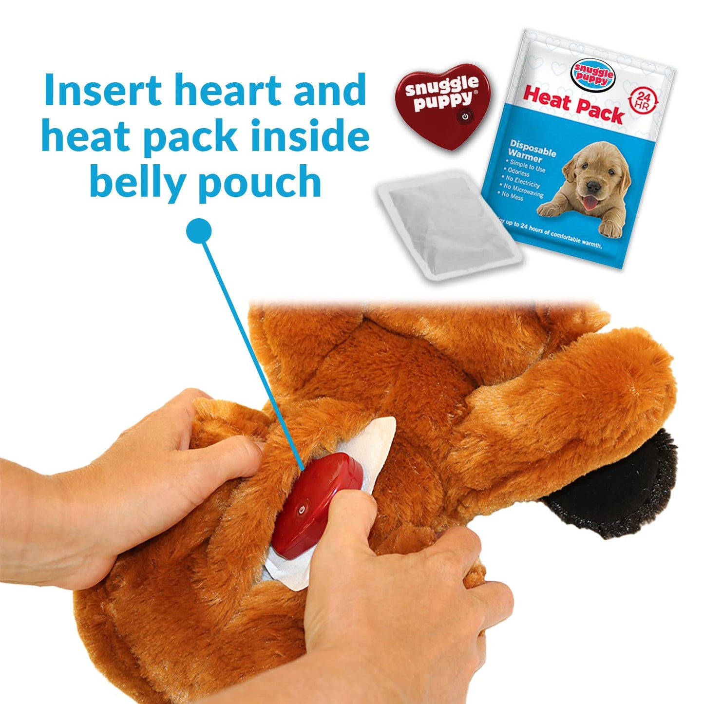 Original Snuggle Puppy Heartbeat Stuffed Dog Toys. Dog Plush for Anxiety Relief, Calming Aid, and Puppy Toy for Behavioral Training