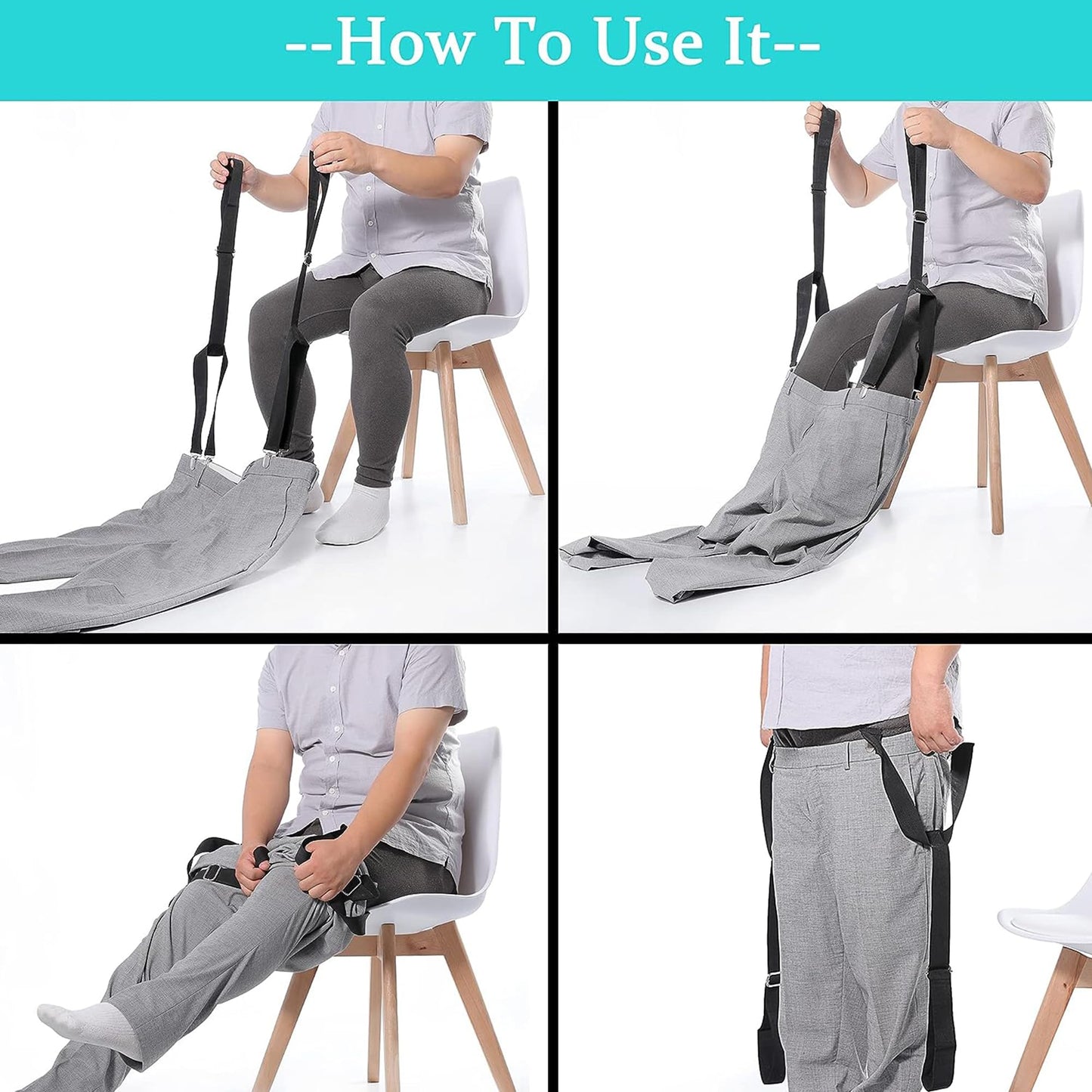 Fanwer Metal Clip Dressing Aid - 2Pcs, 2nd Gen, Adjustable 26-41 Inches - Ideal for Elderly, Disabled, Seniors, Pregnant Women, and Handicapped Individuals.