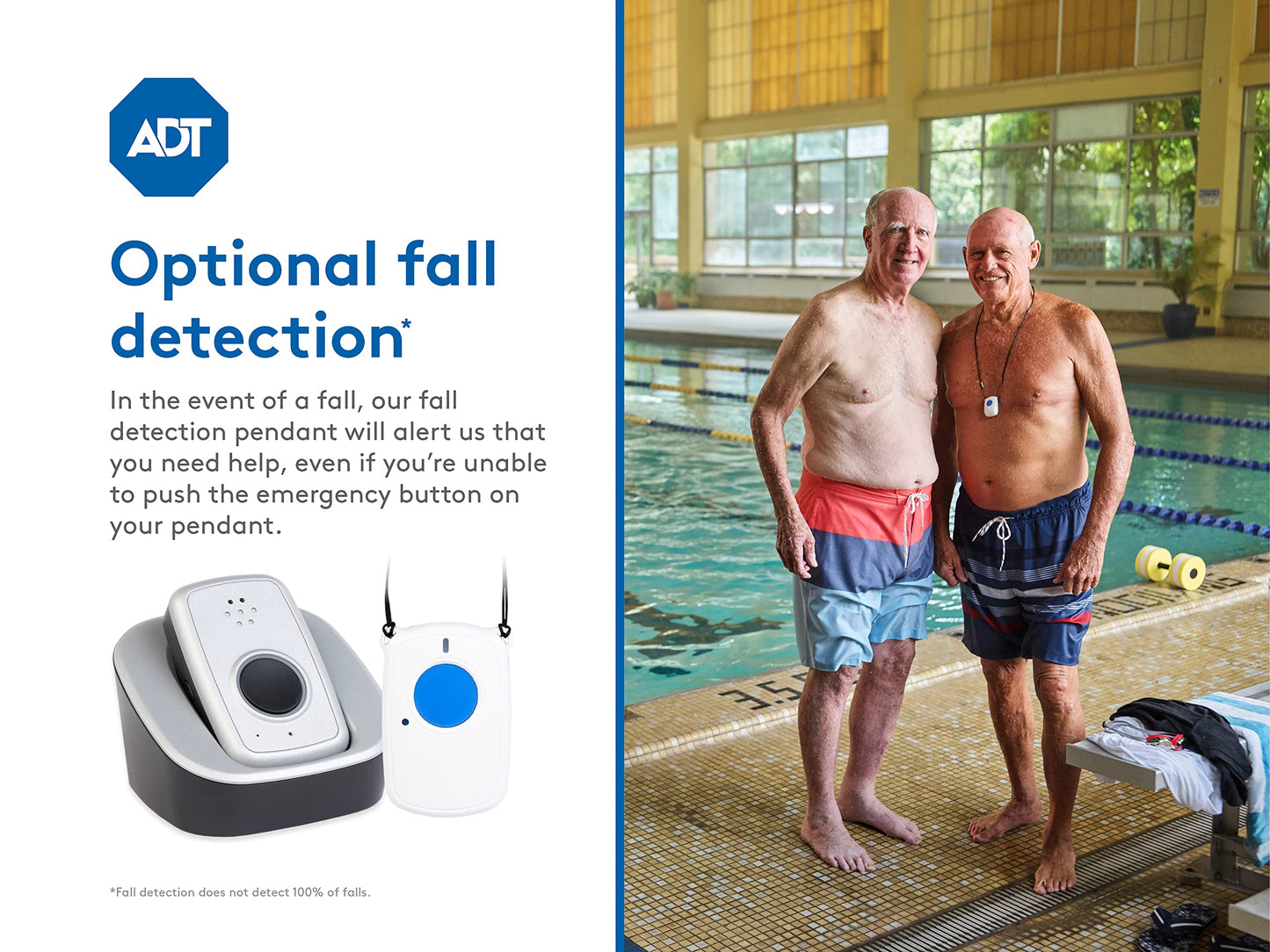 ADT - On-The-Go Mobile Medical Alert System for Seniors - GPS Capabilities, Included Waterproof Wearable Panic Button, 24/7 U.S. Based Monitoring (Fall Detection Pendant)