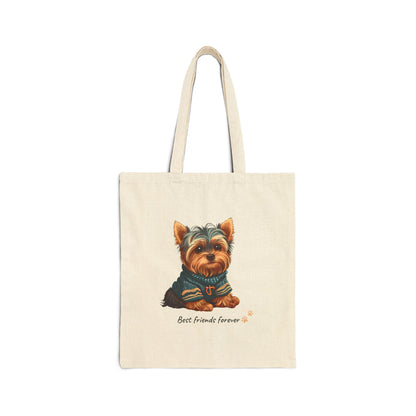 Best Friends Forever Dog Tote Bag - Cute Cotton Canvas for Pet Lovers