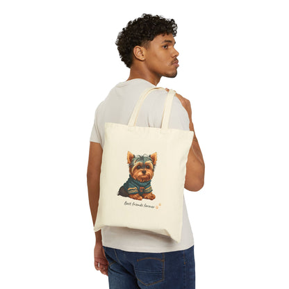 Best Friends Forever Dog Tote Bag - Cute Cotton Canvas for Pet Lovers