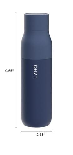 LARQ Bottle PureVis 17 oz - Self-Cleaning and Insulated Stainless Steel Water Bottle with UV Water Purifier and Award-winning Design | Reusable & Travel Friendly, 1-Year Warranty, Monaco Blue