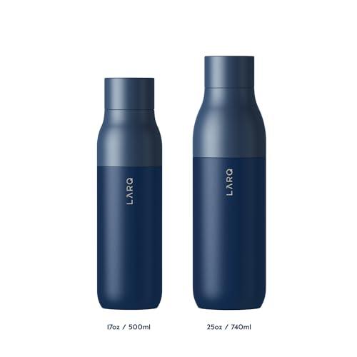 LARQ Bottle PureVis 17 oz - Self-Cleaning and Insulated Stainless Steel Water Bottle with UV Water Purifier and Award-winning Design | Reusable & Travel Friendly, 1-Year Warranty, Monaco Blue