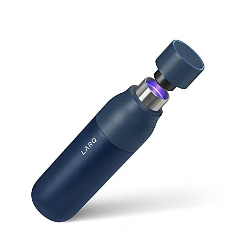 LARQ Bottle PureVis 17 oz - Self-Cleaning and Insulated Stainless Steel Water Bottle with UV Water Purifier and Award-winning Design | Reusable & Travel Friendly, 1-Year Warranty, Monaco Blue