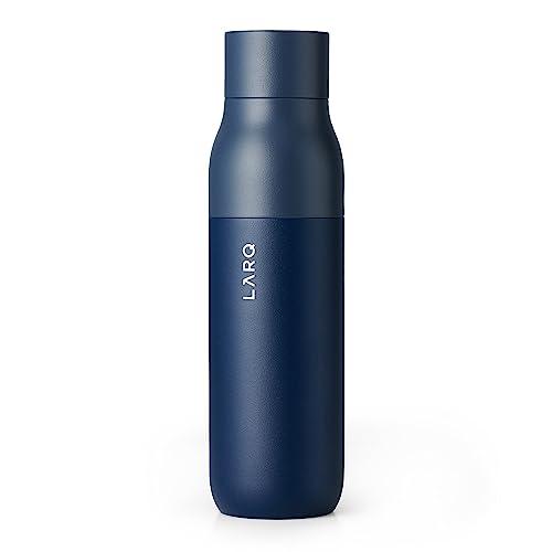 LARQ Bottle PureVis 17 oz - Self-Cleaning and Insulated Stainless Steel Water Bottle with UV Water Purifier and Award-winning Design | Reusable & Travel Friendly, 1-Year Warranty, Monaco Blue