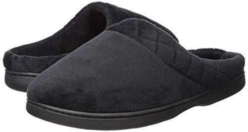 Dearfoams Women's Indoor/Outdoor Memory Foam Darcy Microfiber Velour Clog, Wide Widths Slipper, Black, Small