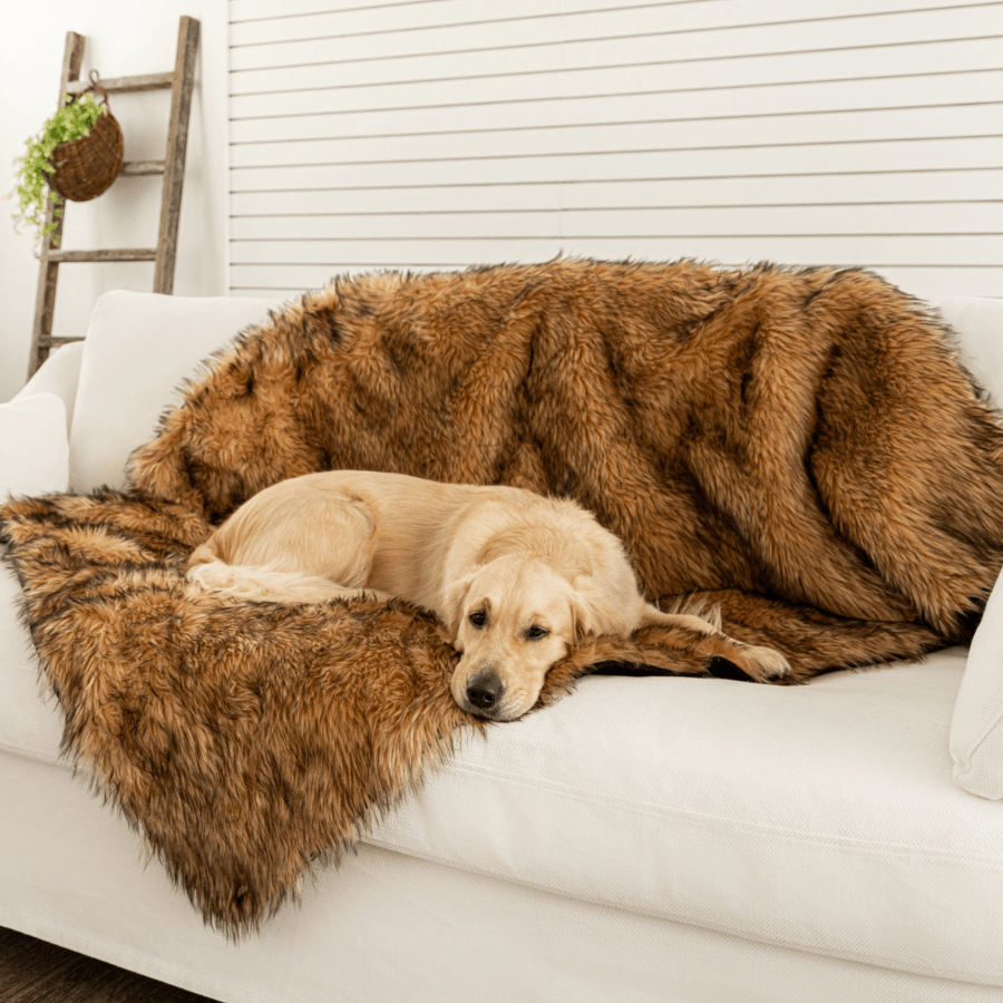 PupProtector™ Waterproof Throw Blanket - Brown Faux Cowhide