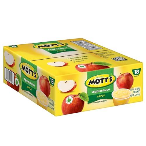 Mott's Applesauce, 4 Oz Cups, 18 Count, No Artificial Flavors, Good Source Of Vitamin C, Nutritious Option For The Whole Family