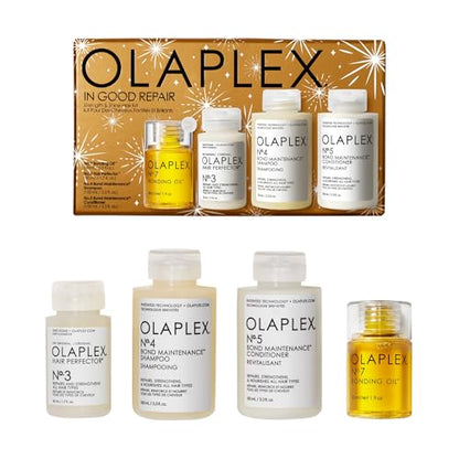 Olaplex In Good Repair Hair Kit: No. 3, 4, 5, 7, Shampoo & Conditioner Set, Hydrate, & Control Frizz (72H), Bonding Oil to Shine & Protect, Perfector to Strengthen & Reverse Damage