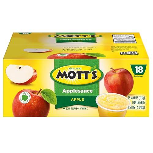 Mott's Applesauce, 4 Oz Cups, 18 Count, No Artificial Flavors, Good Source Of Vitamin C, Nutritious Option For The Whole Family