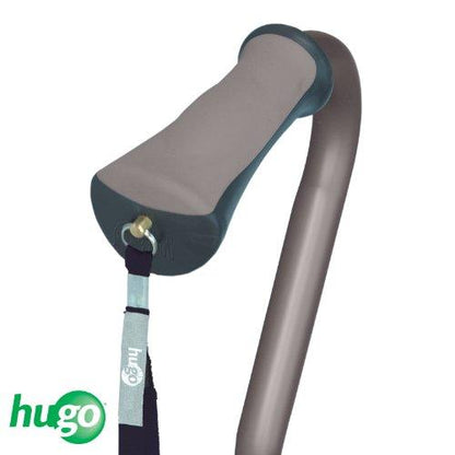 Hugo Mobility 731-858 Adjustable Offset Quadpod Walking Cane with Ultra Stable Cane Tip, Smoke