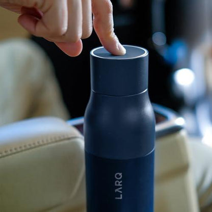 LARQ Bottle PureVis 17 oz - Self-Cleaning and Insulated Stainless Steel Water Bottle with UV Water Purifier and Award-winning Design | Reusable & Travel Friendly, 1-Year Warranty, Monaco Blue