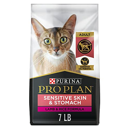 Purina Pro Plan Sensitive Skin and Stomach Cat Food, Lamb and Rice Formula - 7 lb. Bag