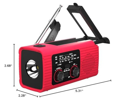 [2024 Newest] NOAA Emergency Weather Radio, 4000mAh Weather Alert Radio Solar Charging, Hand Crank & USB Charged, AM/FM Radio with LED Flashlight, Reading Lamp, SOS Alarm, Headphone Jack for Outdoor