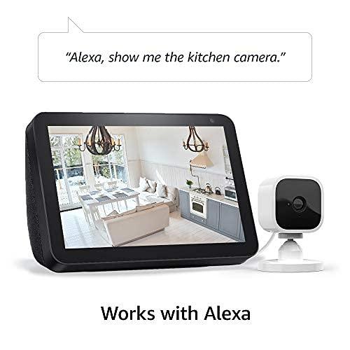 Blink Mini - Compact indoor plug-in smart security camera, 1080p HD video, night vision, motion detection, two-way audio, easy set up, Works with Alexa – 1 camera (White)