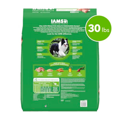 IAMS Proactive Health Minichunks Adult Dry Dog Food with Real Chicken, 30 lb. Bag