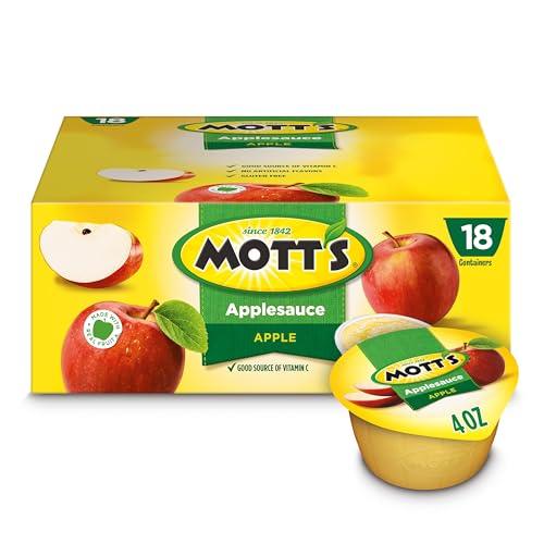 Mott's Applesauce, 4 Oz Cups, 18 Count, No Artificial Flavors, Good Source Of Vitamin C, Nutritious Option For The Whole Family