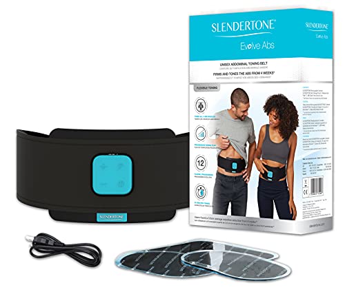 Slendertone Evolve Abs Trainer, EMS Training Device, Abdominal Muscle Trainer, Abdominal Trainer with 12 Programs and 100 Intensities, Portable Muscle Stimulator, for Abdomen Fitness Training