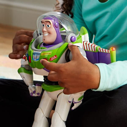 Disney Store Official Buzz Lightyear Interactive Talking Action Figure from Toy Story, Features 10+ English Phrases, Interacts with Other Figures and Toys