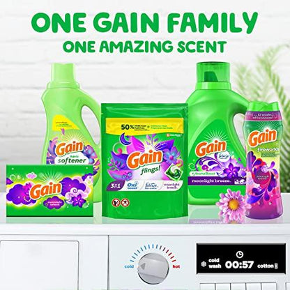 Gain flings Laundry Detergent Soap Pacs HE Compatible 112 ct Long Lasting Scent Moonlight Breeze(Packaging May Vary)