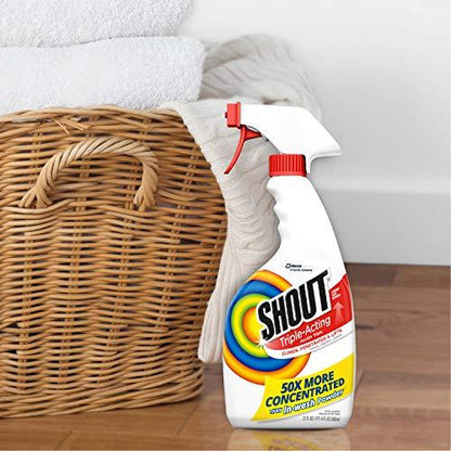 Shout Active Enzyme Laundry Stain Remover Spray for Clothes, Triple-Acting Formula Clings, Penetrates, and Lifts Tough & Everyday Stains - 22oz Prewash Spray