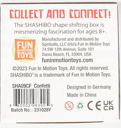 SHASHIBO Shape Shifting Box - Award-Winning, Patented Fidget Cube w/ 36 Rare Earth Magnets - Transforms Into Over 70 Shapes, Download Fun in Motion Toys Mobile App (Artist Series - Confetti)