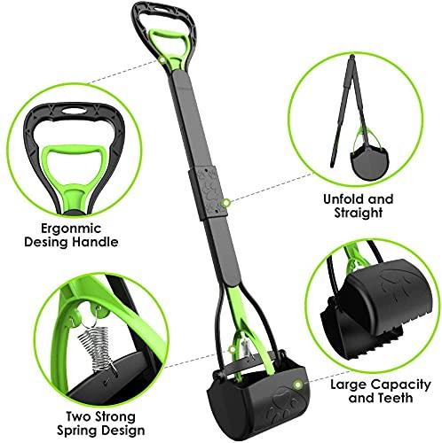 TIMINGILA Pooper Scooper 28" Long Handle Portable Pet Poop Scooper for Large and Small Dogs,High Strength Material and Durable Spring,Great for Lawns, Grass, Dirt, Gravel