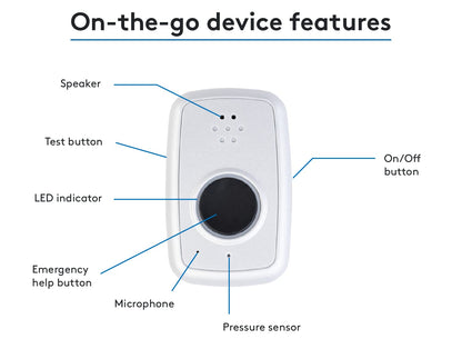 ADT - On-The-Go Mobile Medical Alert System for Seniors - GPS Capabilities, Included Waterproof Wearable Panic Button, 24/7 U.S. Based Monitoring (Fall Detection Pendant)