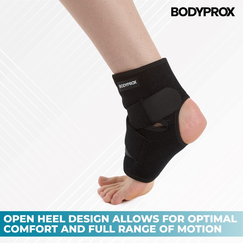 Bodyprox Ankle Support Brace, Breathable Neoprene Sleeve, Adjustable Wrap! (1 Pack)