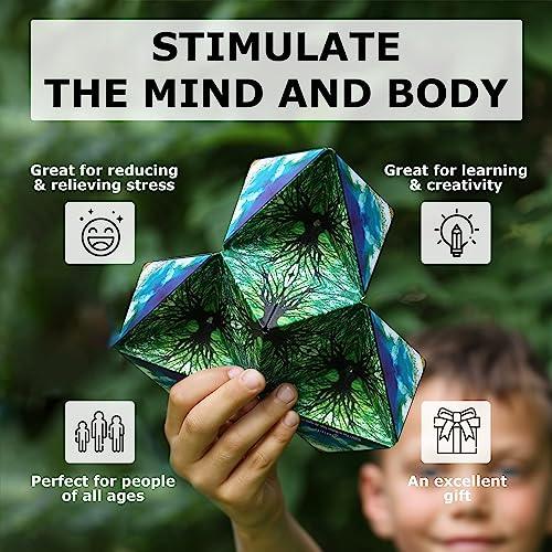 SHASHIBO Shape Shifting Box - Award-Winning, Patented Fidget Cube w/ 36 Rare Earth Magnets - Transforms Into Over 70 Shapes, Download Fun in Motion Toys Mobile App (Artist Series - Confetti)