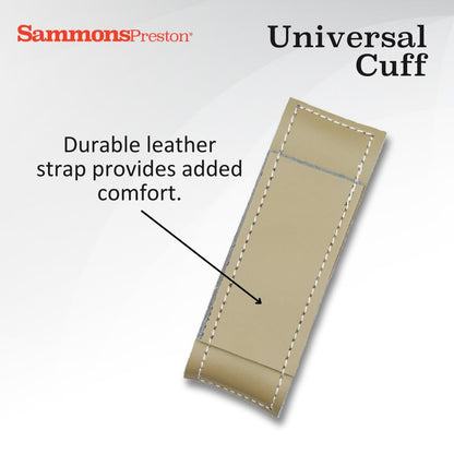 Sammons Preston Universal Cuff, Leather ADL Cuff with Elastic Strap, Holds Utensils or Writing Aids, Makes Mealtime or Other Activities Easier, for Elderly or Individuals with Weak Grip, Medium, 3"