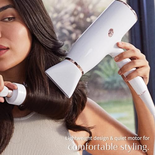 T3 AireLuxe Professional Ionic Hair Dryer and Brush Set, with 5 Heat and 3 Speed Settings, Ion Generator, Cool Shot, Includes Paddle Brush and 2.5" Round Brush