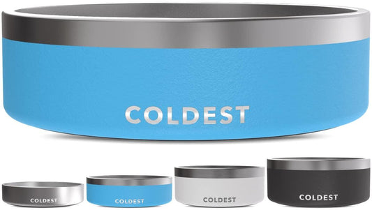 Coldest Dog Bowl - Anti Rust Metal & Non Slip Dog Bowls Large, Spill Proof Heavy Duty 3 Layers Insulated Dog Bowl - Food and Water Bowl for Dogs, Cats & Pets, Dishwasher Safe (42 oz, Celestial Blue)