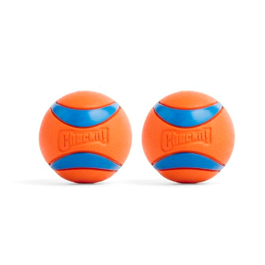 Chuckit! Ultra Ball Dog Toy - Medium Bouncy Fetch Balls For Dogs 20-60 lbs - Made from Durable Rubber - Floating Water Pet Toys - Size Medium - 2.5-inch Diameter - Pack of 2