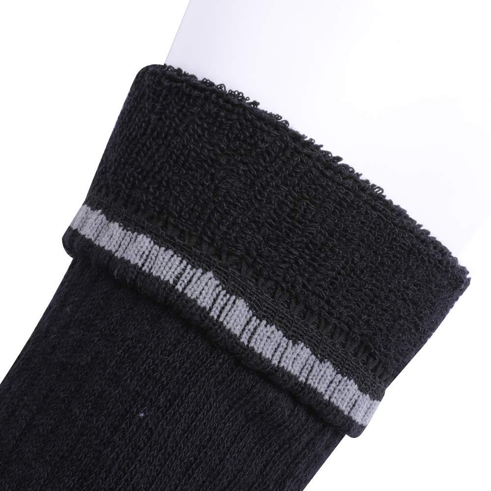 EnerWear 10P Pack Men's Cotton Moisture Wicking Heavy Cushion Crew Socks (10-13/shoe size 6-12 (10 Pair), Black)