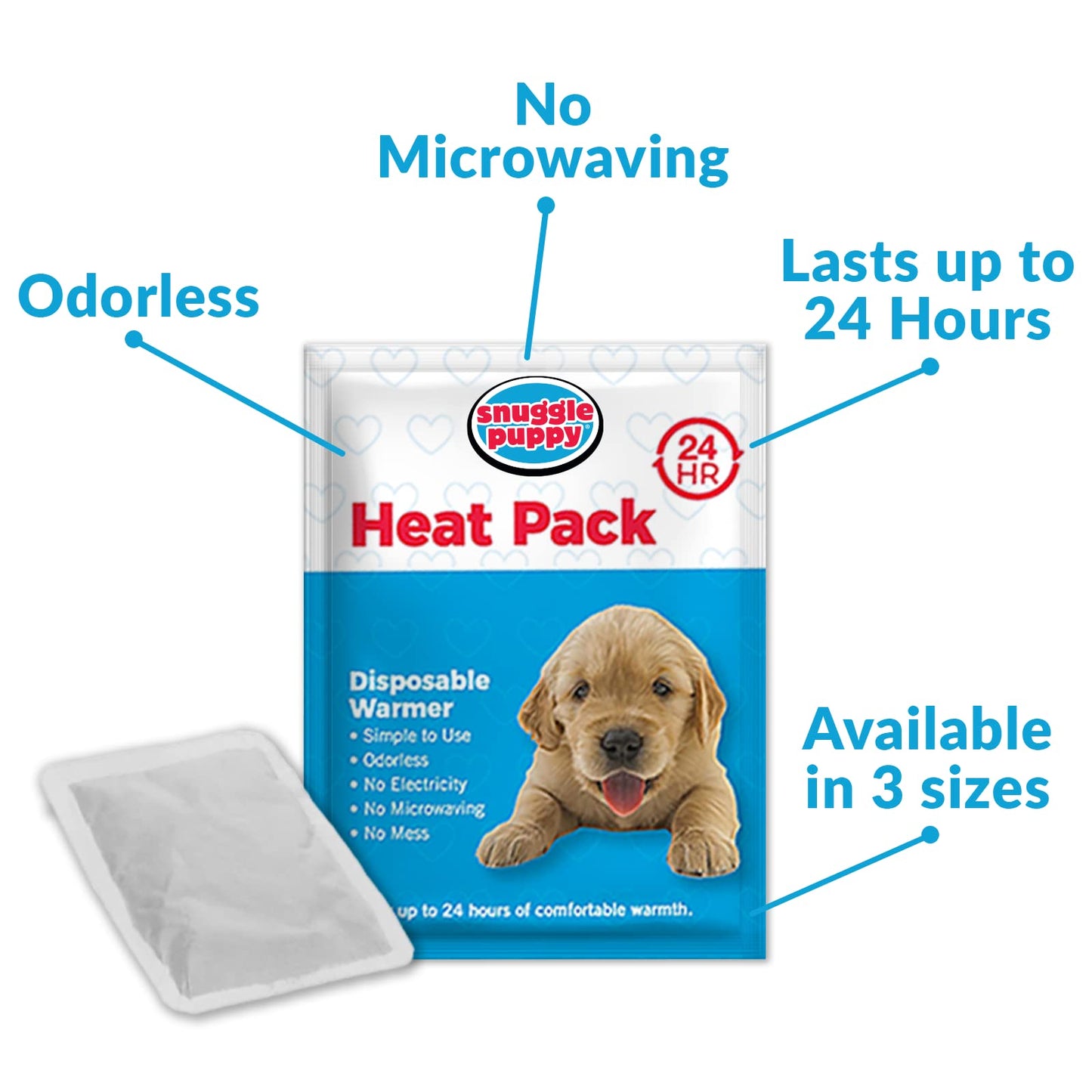 Original Snuggle Puppy Essentials Starter Kit. Heartbeat Dog Toy and Calming Aid with 3 Heat Packs, Puppy Teething Toy, Dog Chew Toy and Dog Blanket.