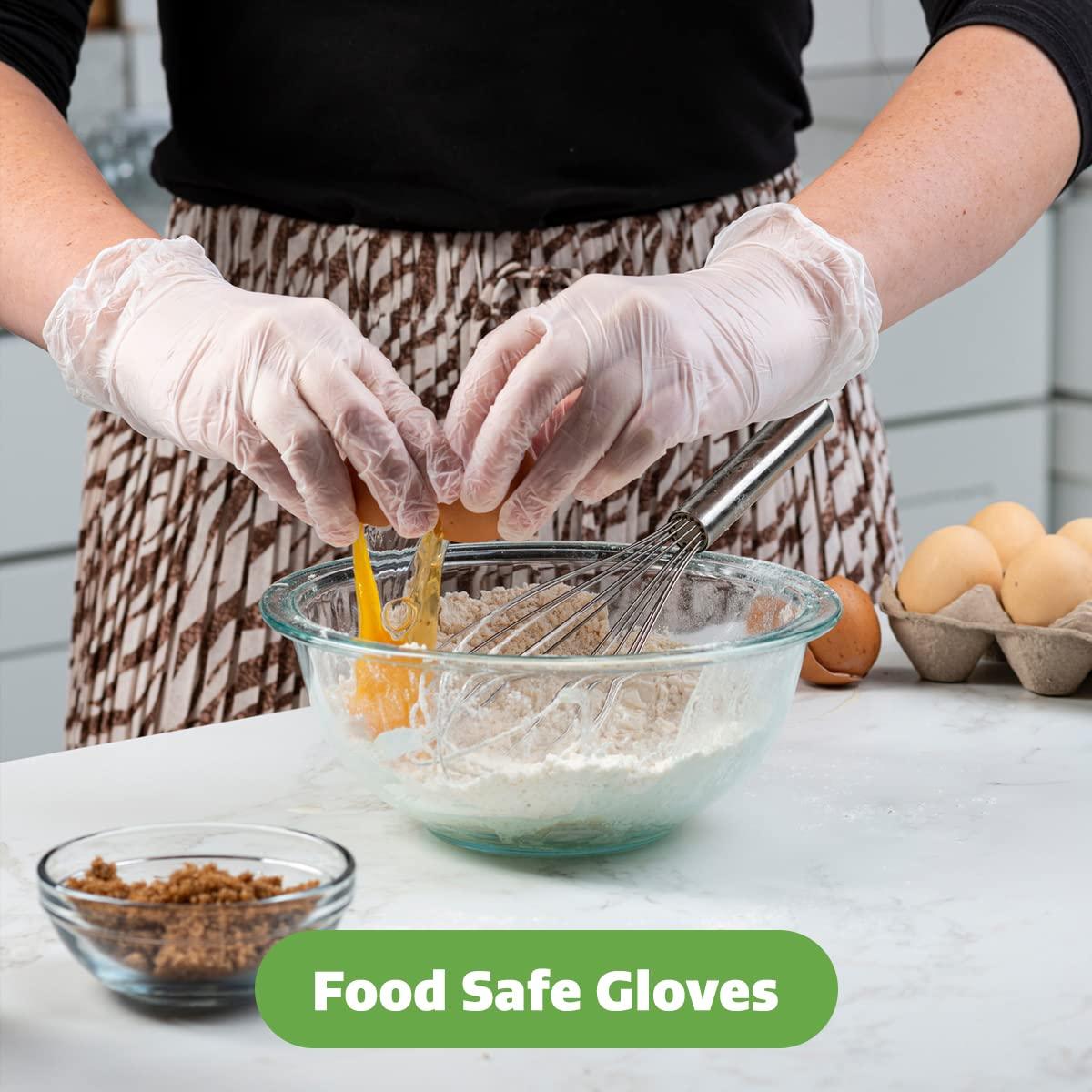 Comfy Package [100 Count Disposable Vinyl Gloves, Powder Free, Latex Free, Clear Gloves for Cooking and cleaning - Small