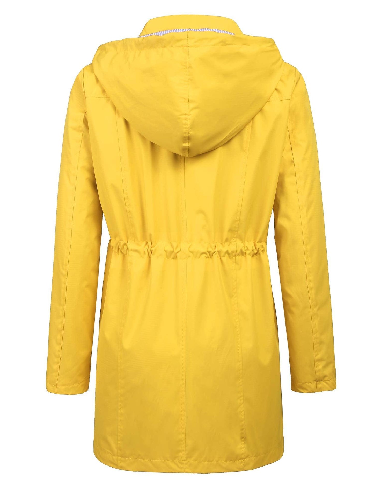 LOMON Raincoat for Women Travel Raincoat Women Hoody Spring Water Resistant waterproof shell All Weather Rain Coat Yellow S