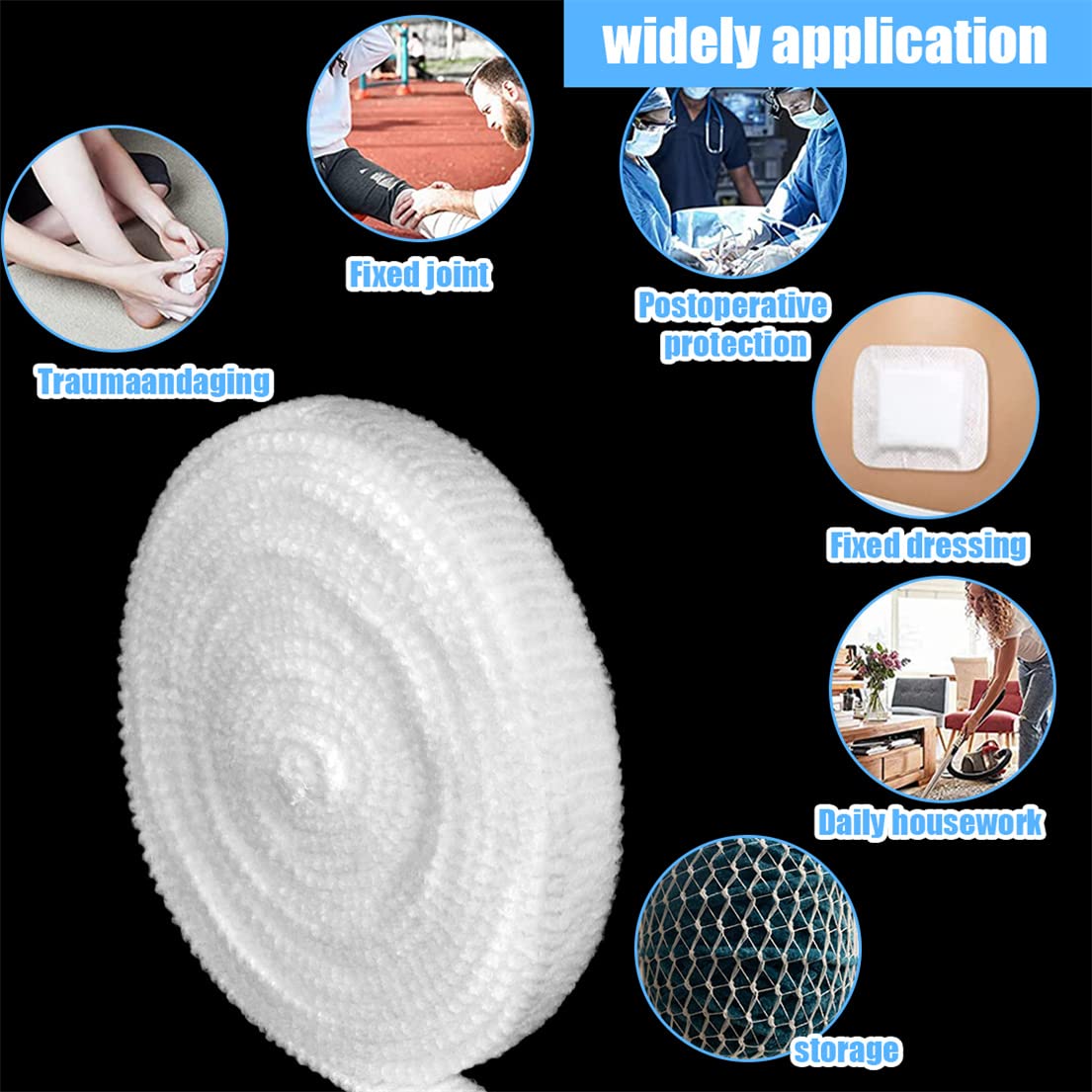 Tubular Bandage Elastic Net Bandages 7M Tubular Gauze Breathable Wound Dressing Wrap Retainer Stretch Bandage Support