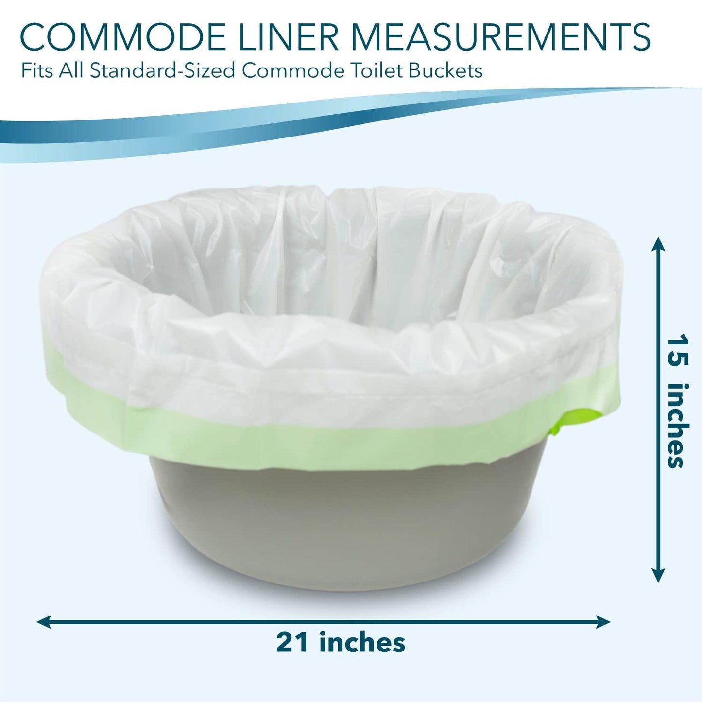 TidyCare Bedside Commode Liners for Portable Toilet Chair Bucket and Bedpan | Value Pack of 48 Disposable Waste Bags for Adults in Medical Care | Universal Fit Portable Toilet Liners