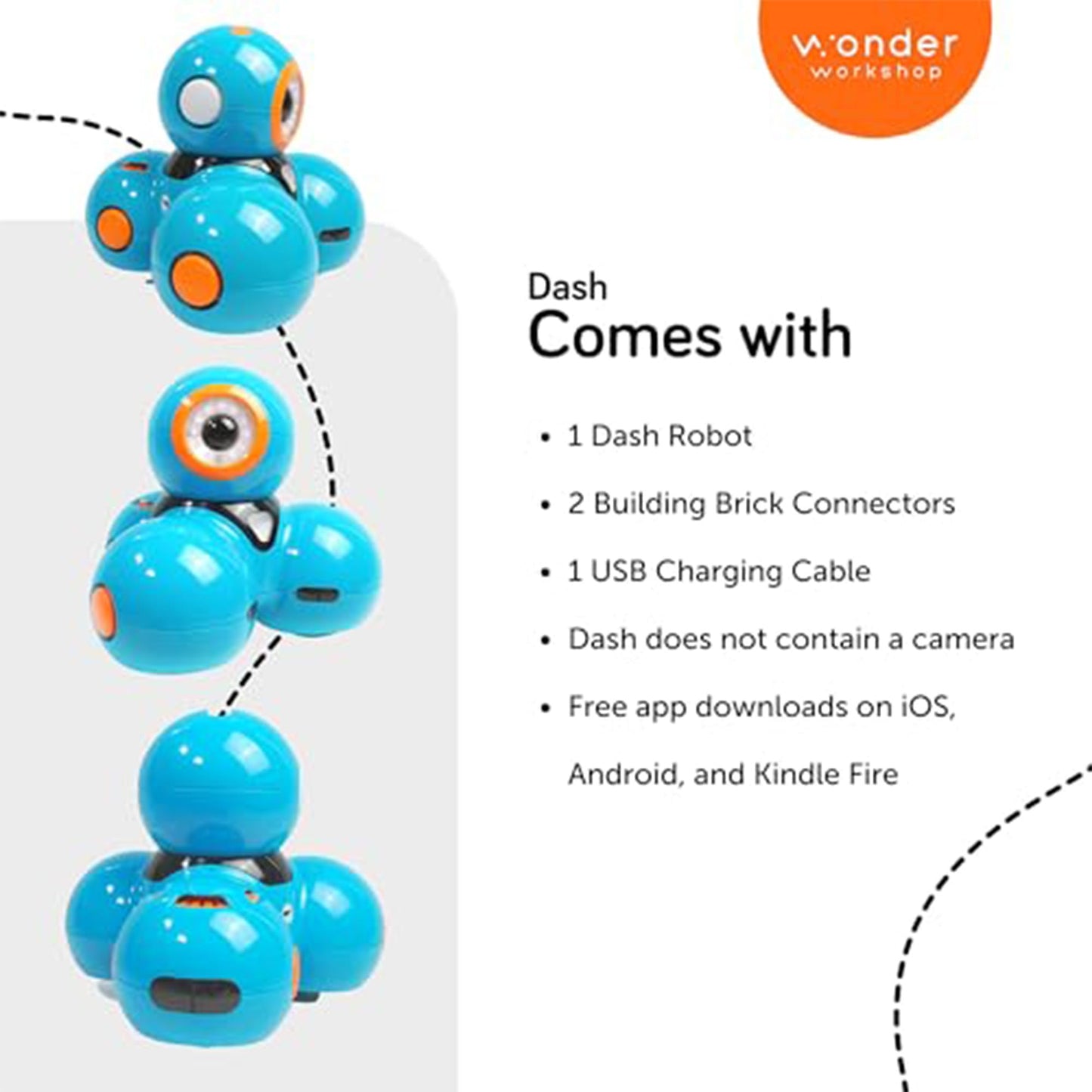 Wonder Workshop Dash Robot – Coding Robots for Kids 6+ – Voice Activated STEM Robot Toys – Interactive, Educational & Programmable