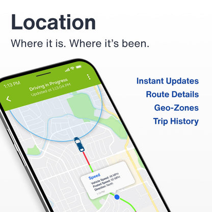 Bouncie GPS Car Tracker, Vehicle Location, Route History, Speed Monitoring, Accident Notification, GeoFence, No Activation Fees, Cancel Anytime, Family and Fleets