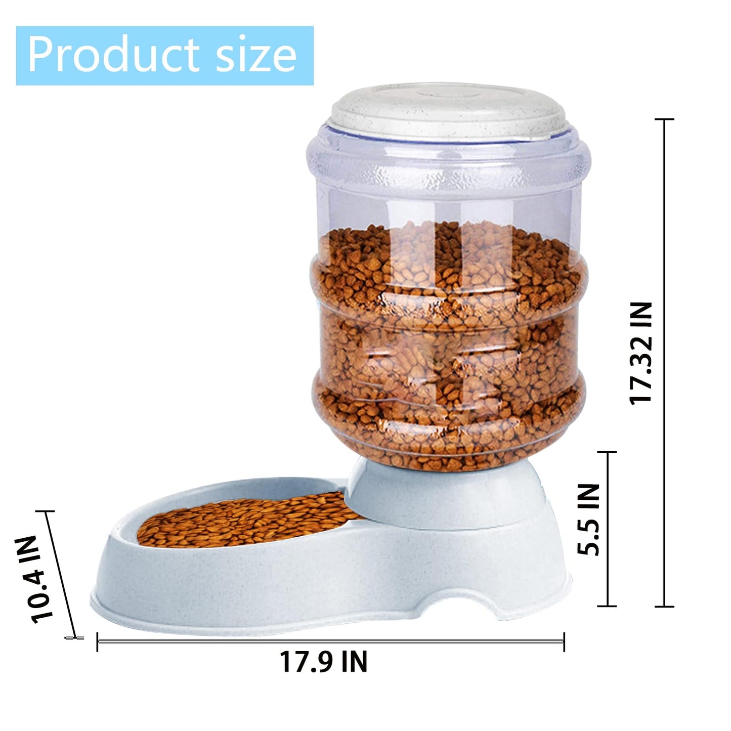 Automatic Dog Feeders, Dog Feeder Dispenser for Large Dogs, 3 Gallon Gravity Automatic Dog Cat Feeder Station, Dry Food Storage Container Bowl for Adult Dogs