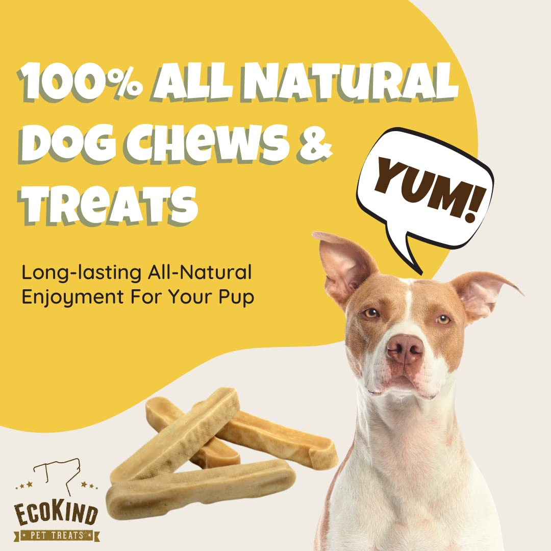 EcoKind Premium Gold Yak Cheese Himalayan Dog Chews, Dog Treats Large Breed, All Natural, High Protein, for Aggressive Chewers, Large - 4 Chews (1 lb)