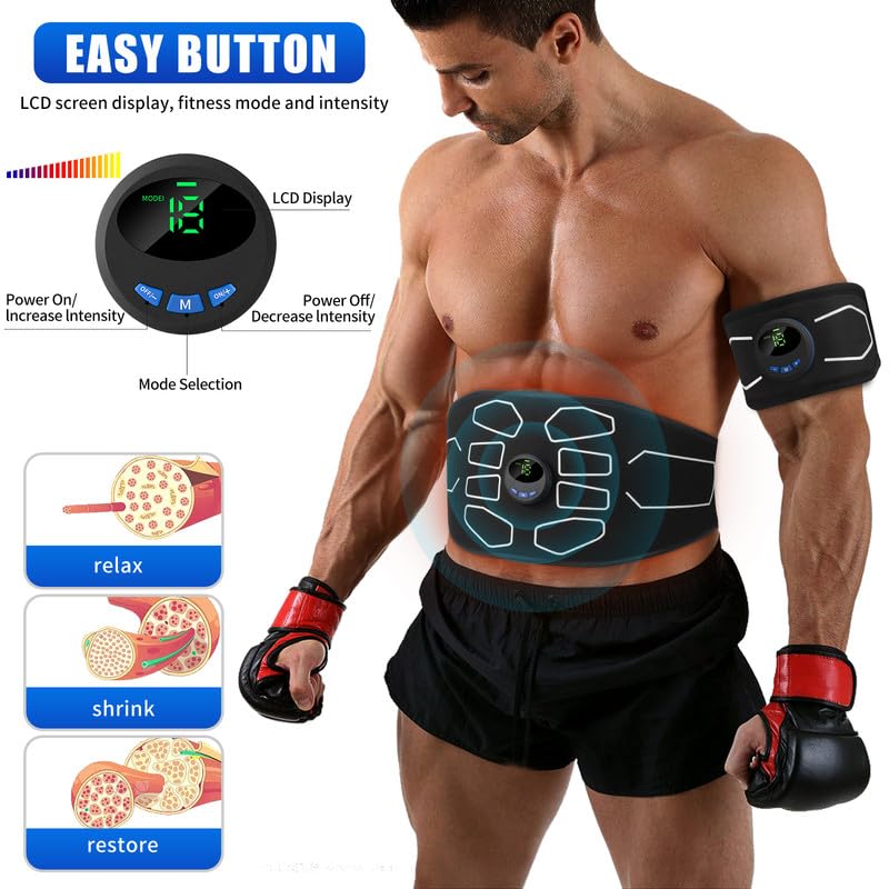 MarCoolTrip MZ Electronic Muscle Stimulator, Abs Stimulator Muscle Toner, Ab Machine Trainer for All Body, Fitness Strength Training Workout Equipment for Men and Women