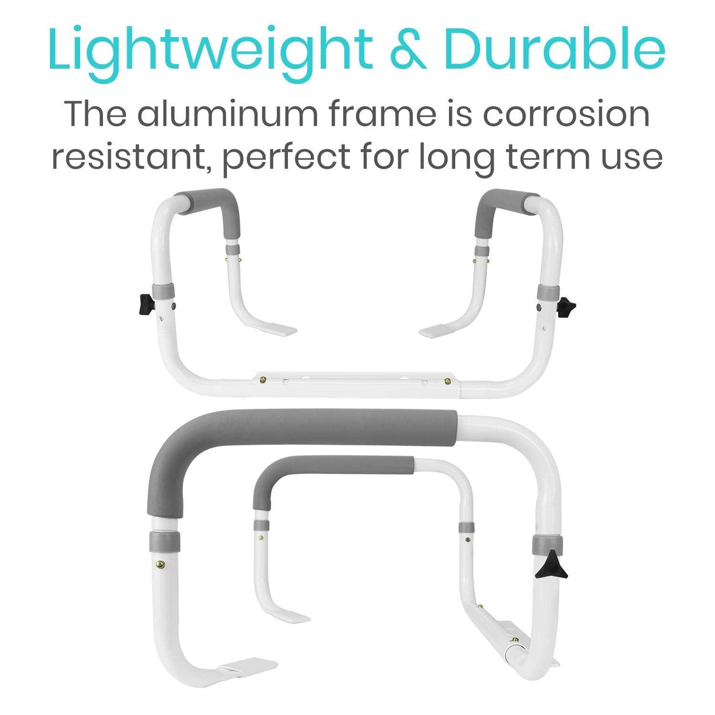 Vive Toilet Safety Rail for Seniors (FSA/HSA Eligible) - Toilet Seat with Handles for Elderly & Disabled - Adjustable Toilet Safety Frame with Arms - Toilet Grab Bar Hand Rail Assist Device (300 lb)