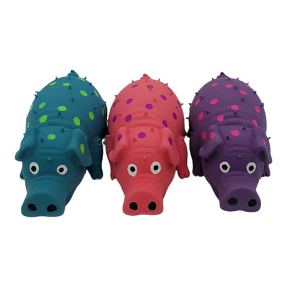 Hoiasem 3 Pack Latex Pig Dog Toys That Oinks Dog Squeaky Toy for Small Medium Large Dogs (Red, Blue, Purple)